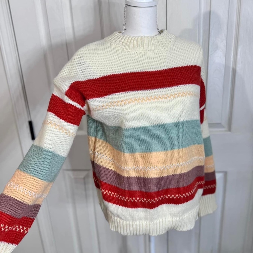 Fall color striped sweater